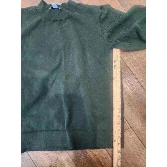 CeCe Green Long Lace Sleeve Blouse size Large - Picture 5 of 6